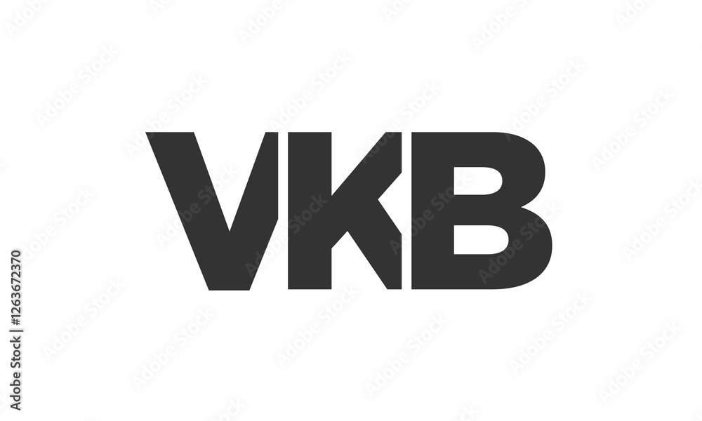 Fototapete vkb logo design template with strong and modern bold text. initial based vector logotype featuring s