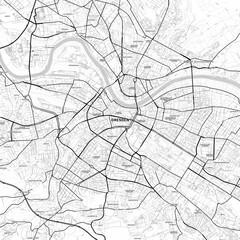 Minimal black and white map of Dresden with street names