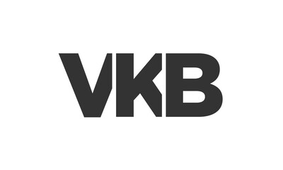 VKB logo design template with strong and modern bold text. Initial based vector logotype featuring simple and minimal typography. Trendy company identity.