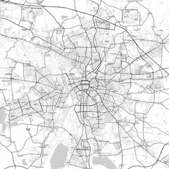 Printable line art map of Leipzig for home décor
