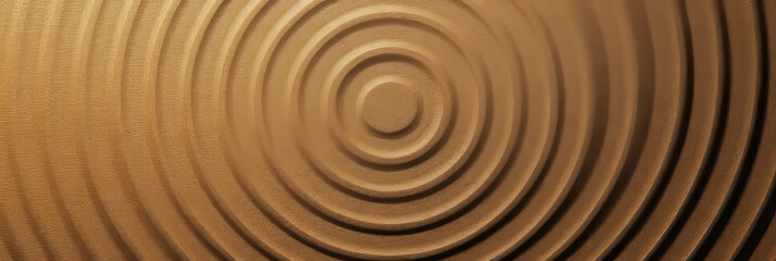 Fototapeta premium Subtle concentric grain design on medium brown paper with textured surface