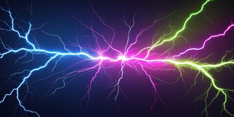 Dynamic Lightning: Abstract Illustration of Electrical Storm (Focuses on dynamic nature and storm concept)