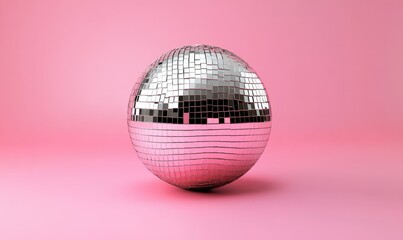 Disco Ball on a Pink Background