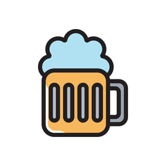 mug of beer vector icon illustration. Party icon vector, graduate, celebrating icon design illustration. 