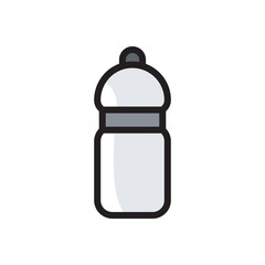 Icon illustration of plastic drinks bottle flat design. 