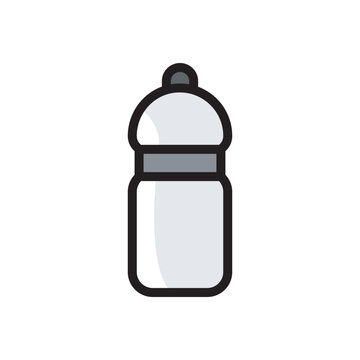 recommend clip art: Icon illustration of plastic drinks bottle flat design. 