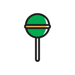 Green candy icon design illustration. Sweet food for many moments vector design illustration. 