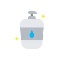 Bottle liquid gel flst icon vector design illustration. Cleaning gell vector, hand sanitizer icon vector design illustration. 