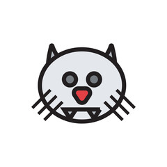 Vector illustration of cat flat icon design. 