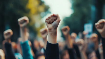 Hands raised in participation, symbolizing engagement, involvement, and collective action
