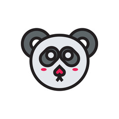 Obraz premium Panda icon design. Cute animal character icon vector illustration. 