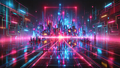 デジタル都市の未来 – ネオンが輝くサイバースペース