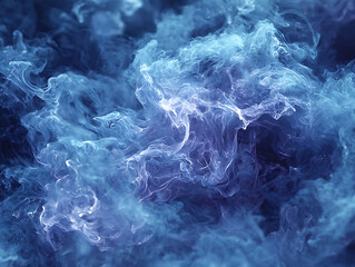 Obraz premium Abstract swirling blue and white smoke, ethereal and dreamy. Perfect for backgrounds, websites, or designs needing a mystical, cool, or calming feel.