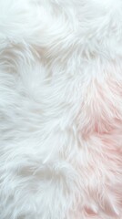 Fototapeta premium Soft white fur texture with gentle waves and subtle pink undertones on a cozy surface