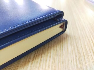 stack of blue notebooks