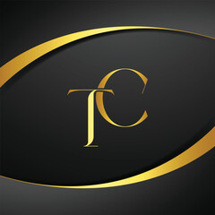 TC luxury letter logo. Initial Letter Design Vector Luxury Colors