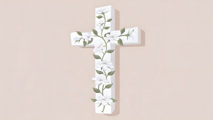 Emotional Reflection on Faith Artistic Cross Design Home Interior Minimalist Environment Close-Up View Spiritual Concept