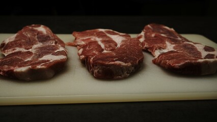 Preparing the pan and steak: seasoning, heating, and cooking to perfection. Juicy steak with a golden crust—perfect for culinary projects!