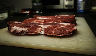 Preparing the pan and steak: seasoning, heating, and cooking to perfection. Juicy steak with a golden crust—perfect for culinary projects!