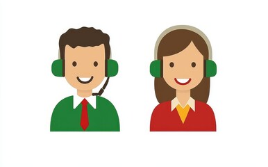 Fototapeta premium Support service. 24/7 service in the call center. Operator providing support. Dedicated customer service character. Connecting clients through services and communication. Representation of client