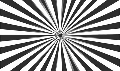 Geometric monochrome design with radial rays spreading from the center