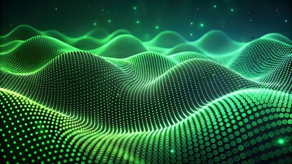Abstract Green Wave Background