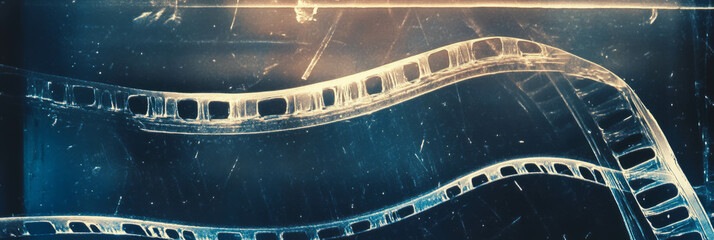 Naklejka premium Deep swirling scratches on textured film reveal the beauty of imperfections