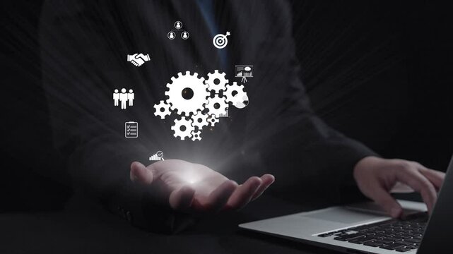 Business person fosters teamwork and collaboration, enhancing team function and productivity. Elevating teamwork through strategic collaboration and shared goals. UUID