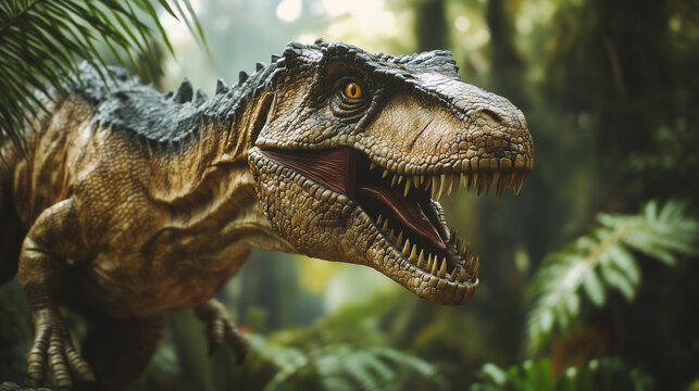 Dinossauro na floresta