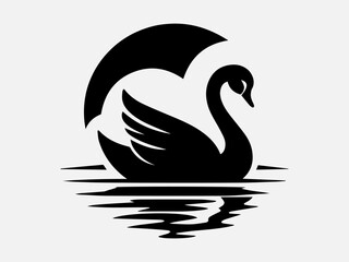 Swan Silhouette Vector Illustration