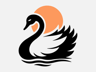 Swan Silhouette Vector Illustration