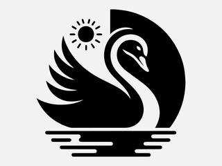 Swan Silhouette Vector Illustration