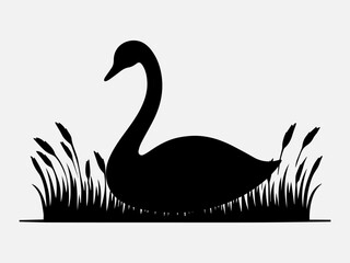 Swan Silhouette Vector Illustration