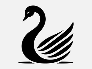 Swan Silhouette Vector Illustration