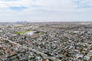 Naklejka premium aerial city view