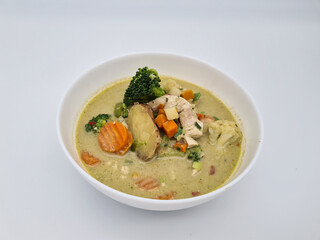 Savor the delightful and delicious Chicken Vegetable Soup crafted in a creamy, rich broth