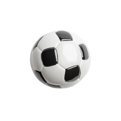 Fototapeta premium Classic soccer ball with black and white pattern on a transparent background Concept of sport, recreation, and international competition