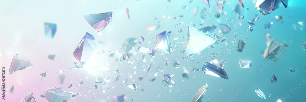 Poster sparse crystal flares with scattered points of light creating a glowing atmosphere