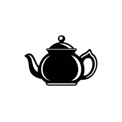 Teapot silhouette vector icon black style isolated on white background