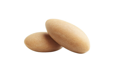 Two brown bath bombs stacked on a transparent background, showcasing aromatherapy and relaxation for spa and wellness