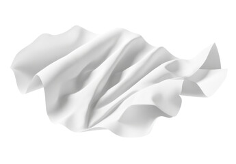 Fototapeta premium Abstract flowing white fabric on a transparent background, creating a dynamic and elegant texture for design and artistic concepts