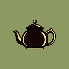 Teapot vector graphic object or element illustration on green background