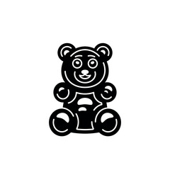 Gummy bear vector black icon illustration isolated on white background