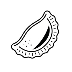 Pierogi vector icon in outline black style isolated on white background