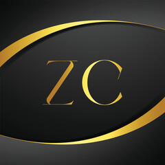 ZC luxury letter logo. Initial Letter Design Vector Luxury Colors