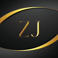 ZJ luxury letter logo. Initial Letter Design Vector Luxury Colors