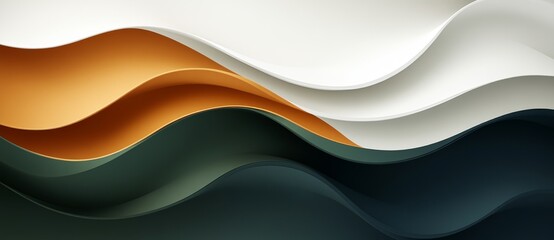 An abstract background featuring smooth, flowing waves in warm and cool tones with ample copy space
