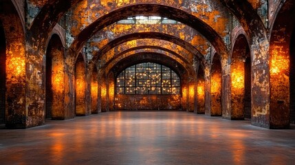 Obraz premium Abandoned, Rusting, Industrial, Tunnel, Light, City, Urban, Space