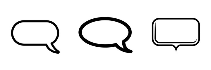 Naklejka premium Speech bubbles varying in black silhouette, transparent backdrop, perfect for communication graphic design needs