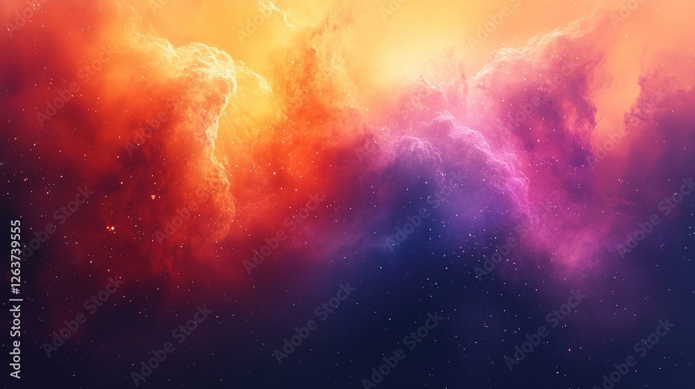 Wall mural stunning cosmic nebula formation outer space digital art colorful atmosphere wide view universe expl